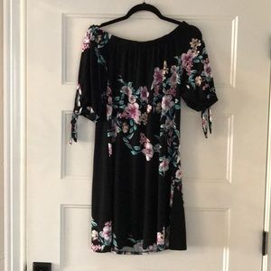 Pink Blush Black Floral Dress